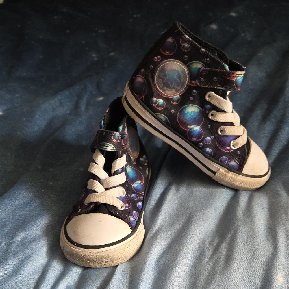 Converse Kids Black and Blue Bubble Sneakers